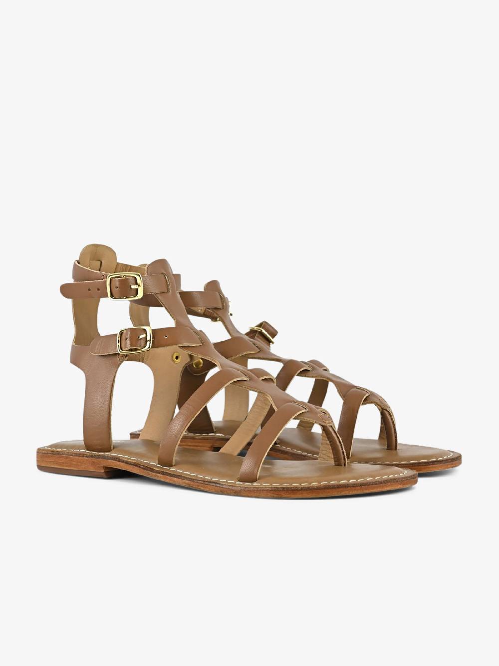 CB FUSION Sandali bassi gladiatore CBF.R221009 donna pelle marrone Qualità Garantita