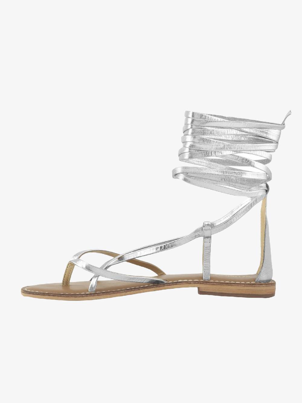 CB FUSION Sandali bassi argento donna con lacci in pelle Negozi Online