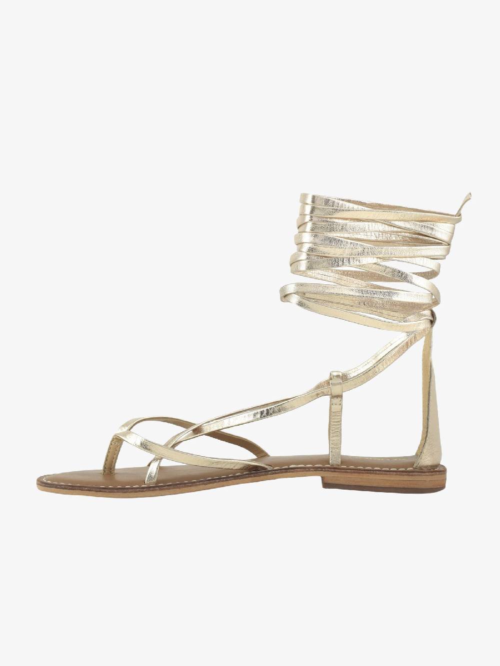 CB FUSION Sandali bassi oro donna con lacci in pelle Acquista Ora