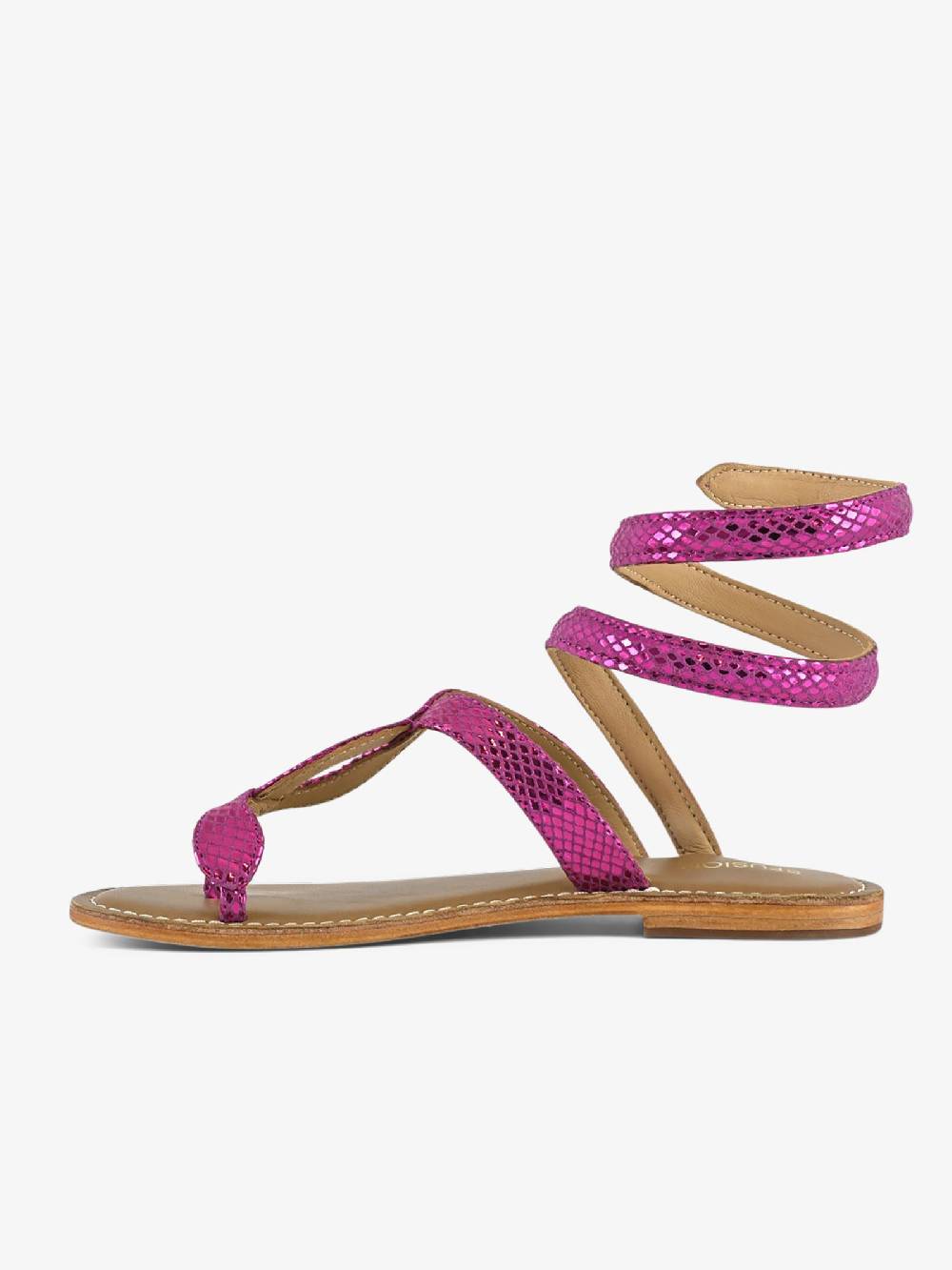 CB FUSION Sandali bassi wrap up laminato CBF.R217037 donna pelle fucsia Consegna Veloce