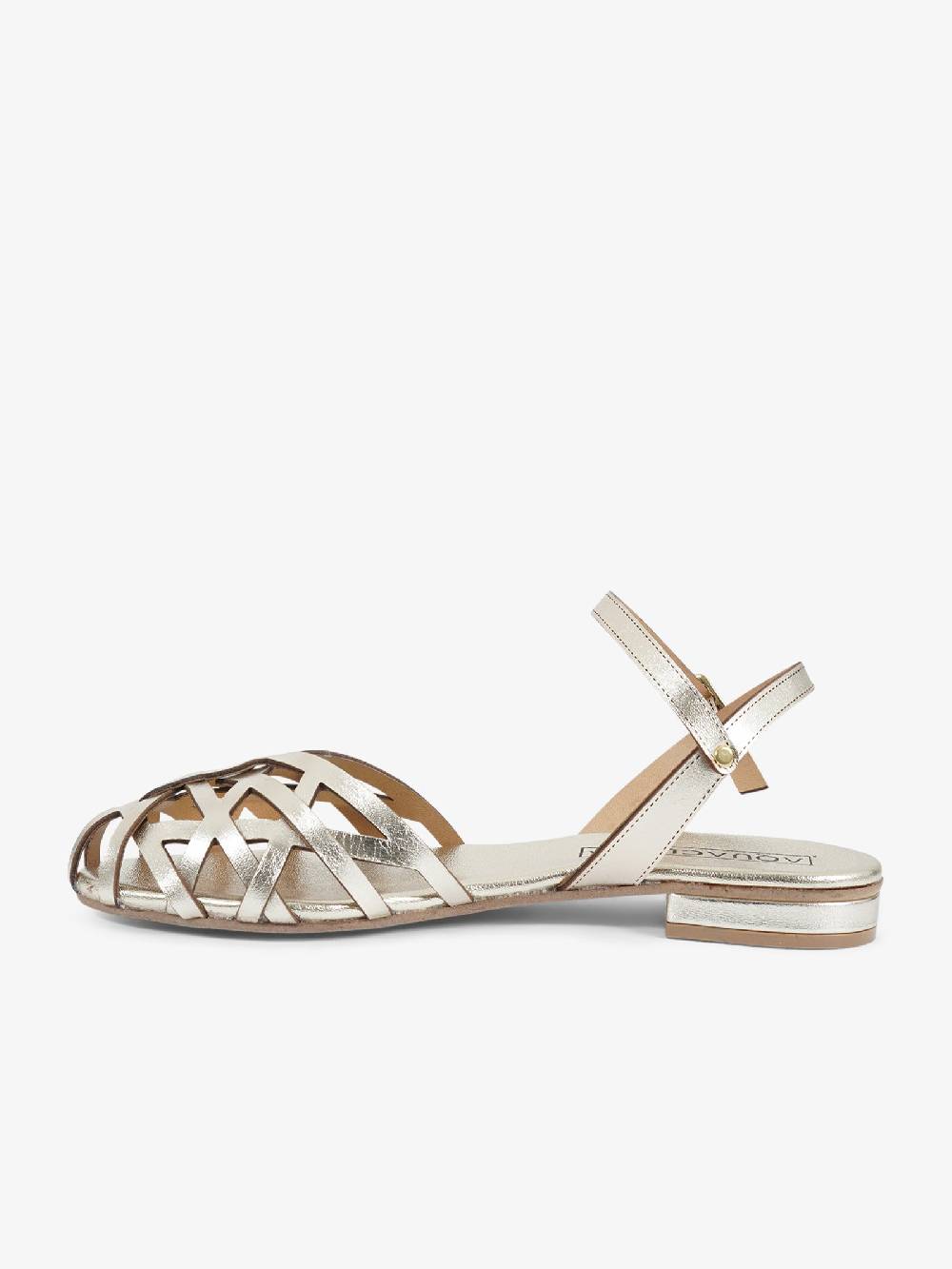 AQUACLARA Sandali bassi ITACA-20 donna pelle oro Sottocosto