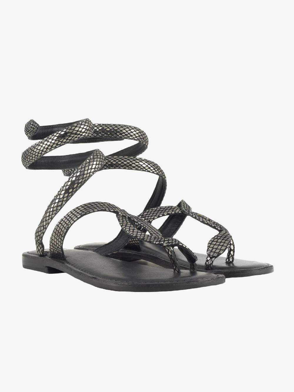 CB FUSION Sandali donna in pelle laminata argento Promozione Limitata