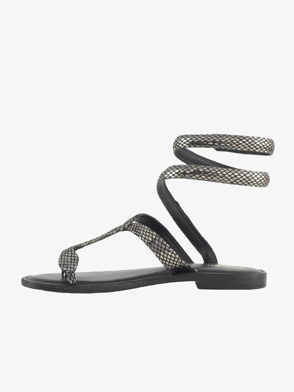 CB FUSION Sandali donna in pelle laminata argento Promozione Limitata