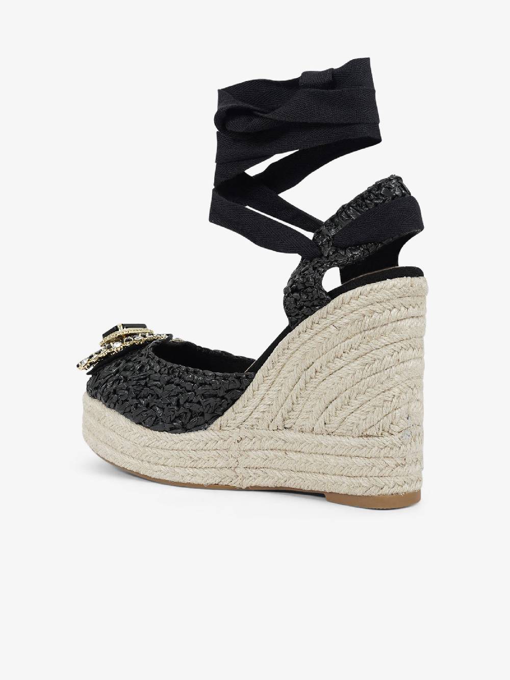 EXE' Espadrillas 23105-23 donna rafia nero Vendite Flash