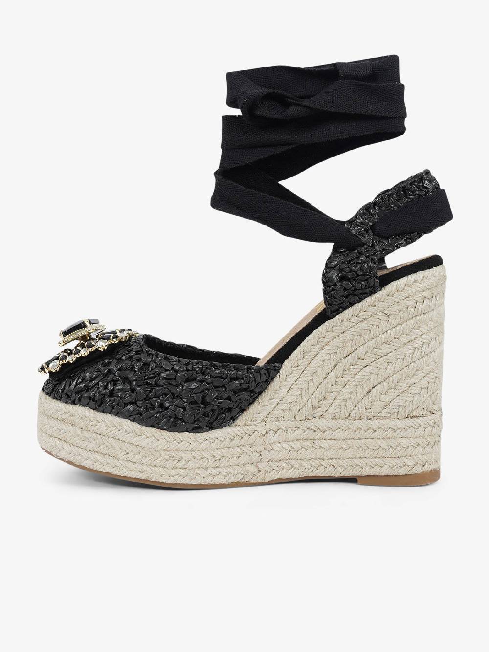 EXE' Espadrillas 23105-23 donna rafia nero Vendite Flash