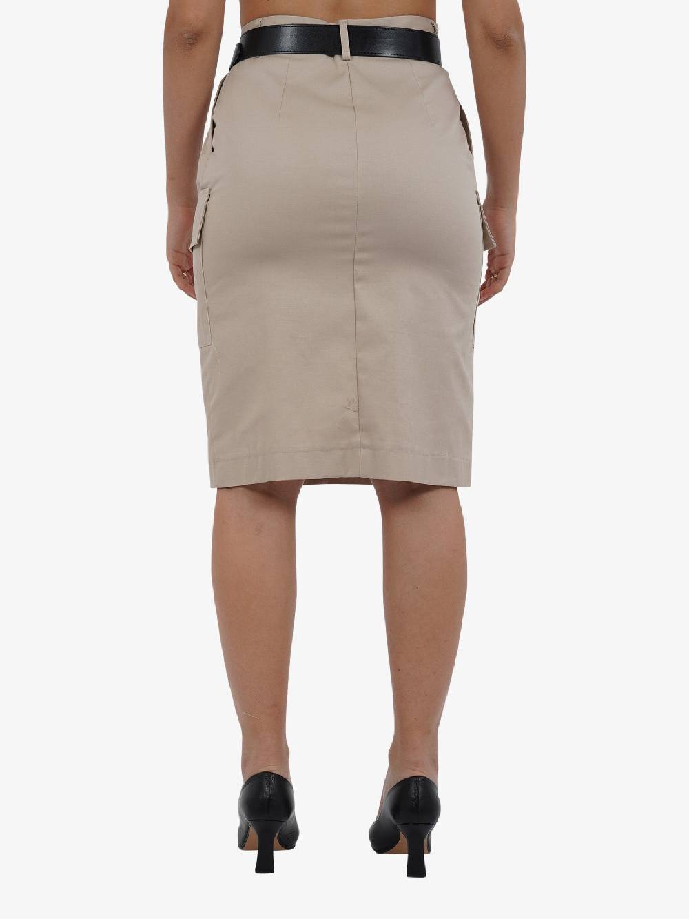 VICOLO Gonna midi con cintura TB0075 donna cotone beige Cyber Monday
