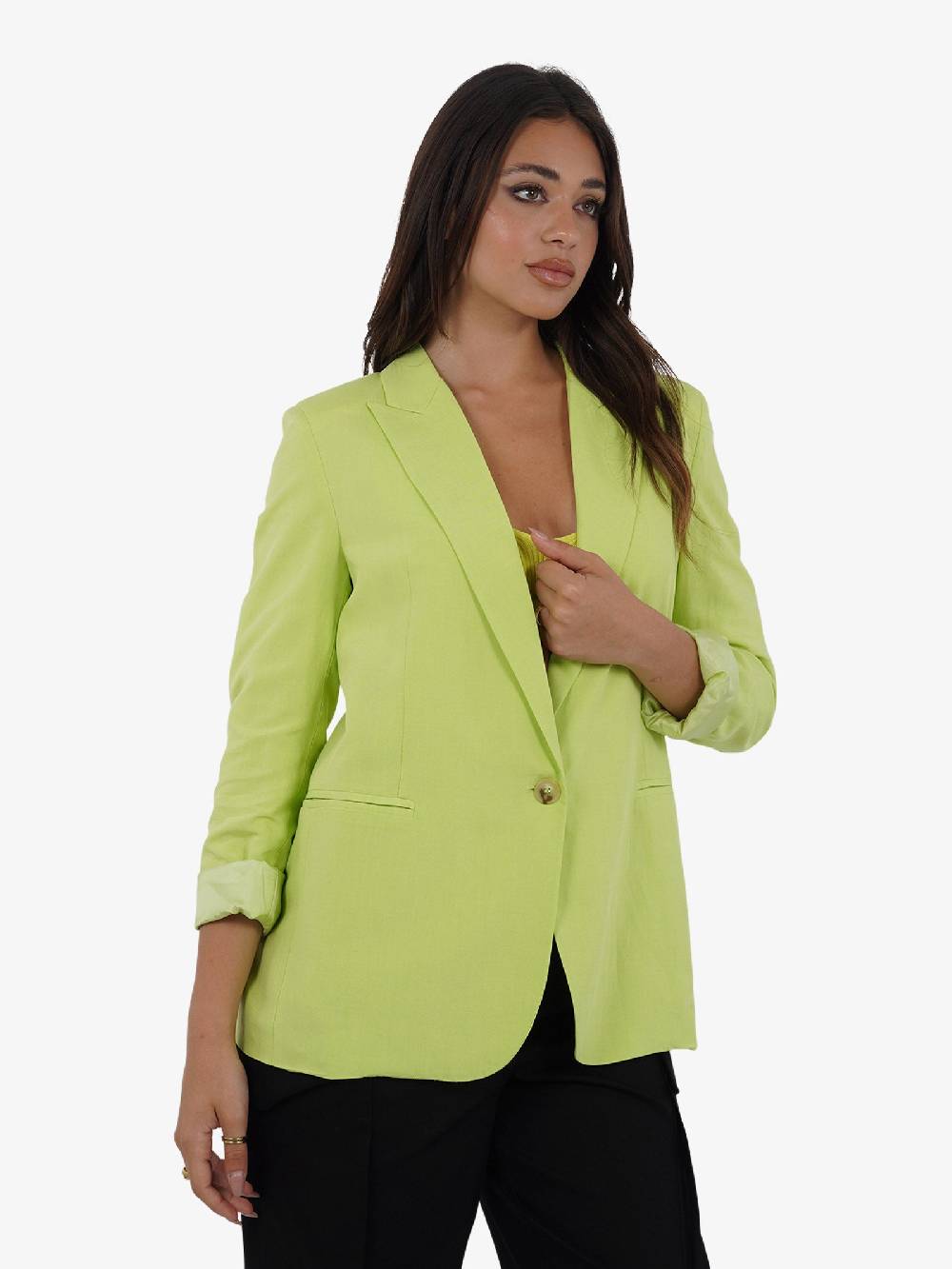 VICOLO Giacca monopetto TB1561 donna viscosa verde Offerta Pasqua