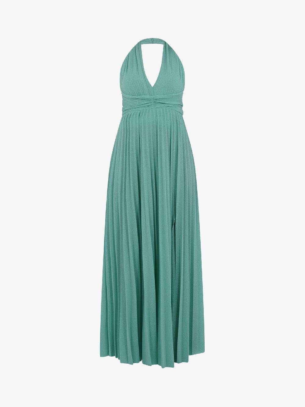 VICOLO Abito lungo scollo a V TB2183 donna verde Smaltimento dello stoccaggio