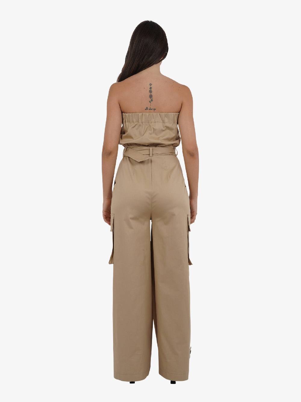 VICOLO Jumpsuit senza spalline TB0071 donna cotone beige Vendita calda