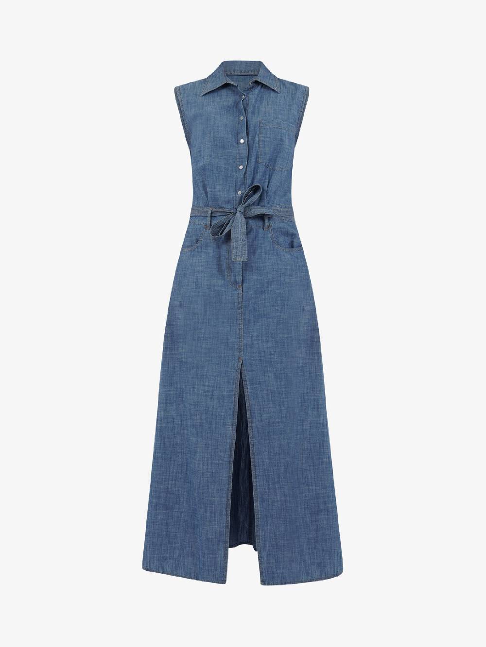 SEMICOUTURE Abito lungo con cintura in chambray S4SY16 donna cotone denim Offerta migliore