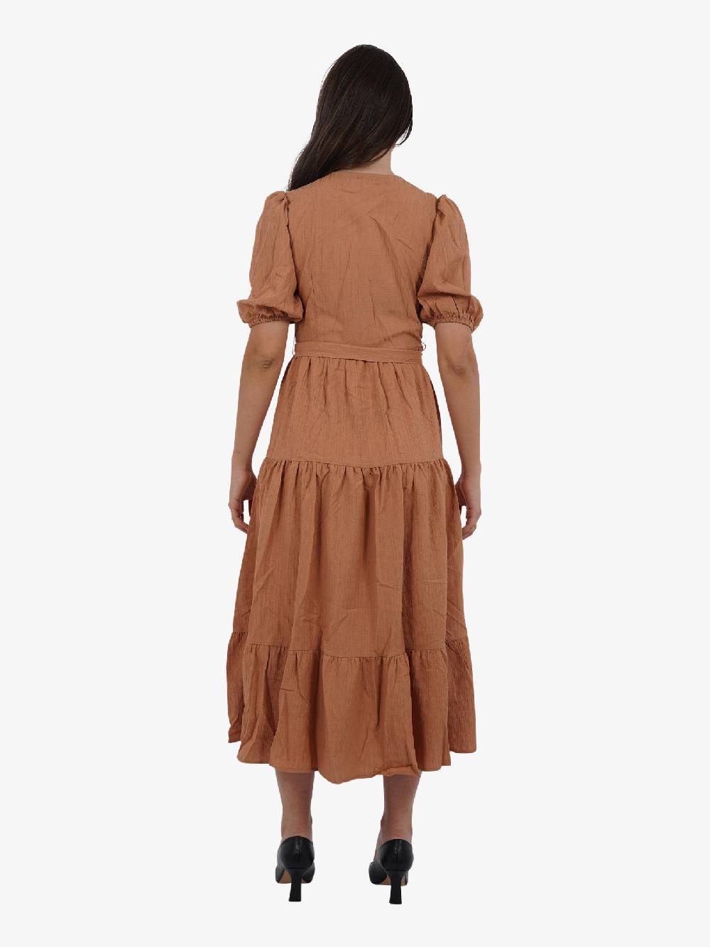 GLAMOROUS Abito lungo a strati CK7340 donna viscosa marrone Grandi sconti
