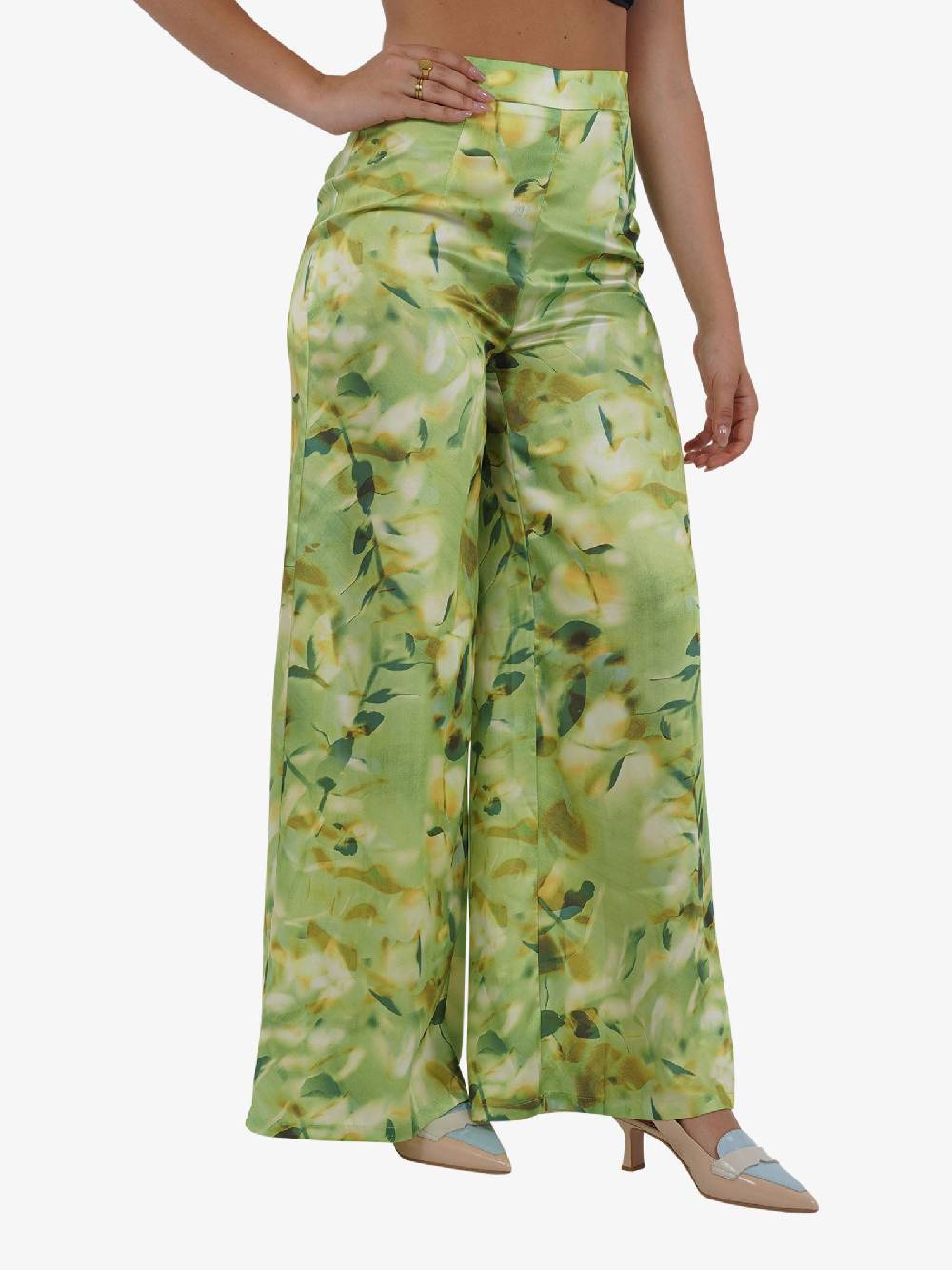 GLAMOROUS Pantalone a gamba larga AC2413 donna verde Nuovi prodotti
