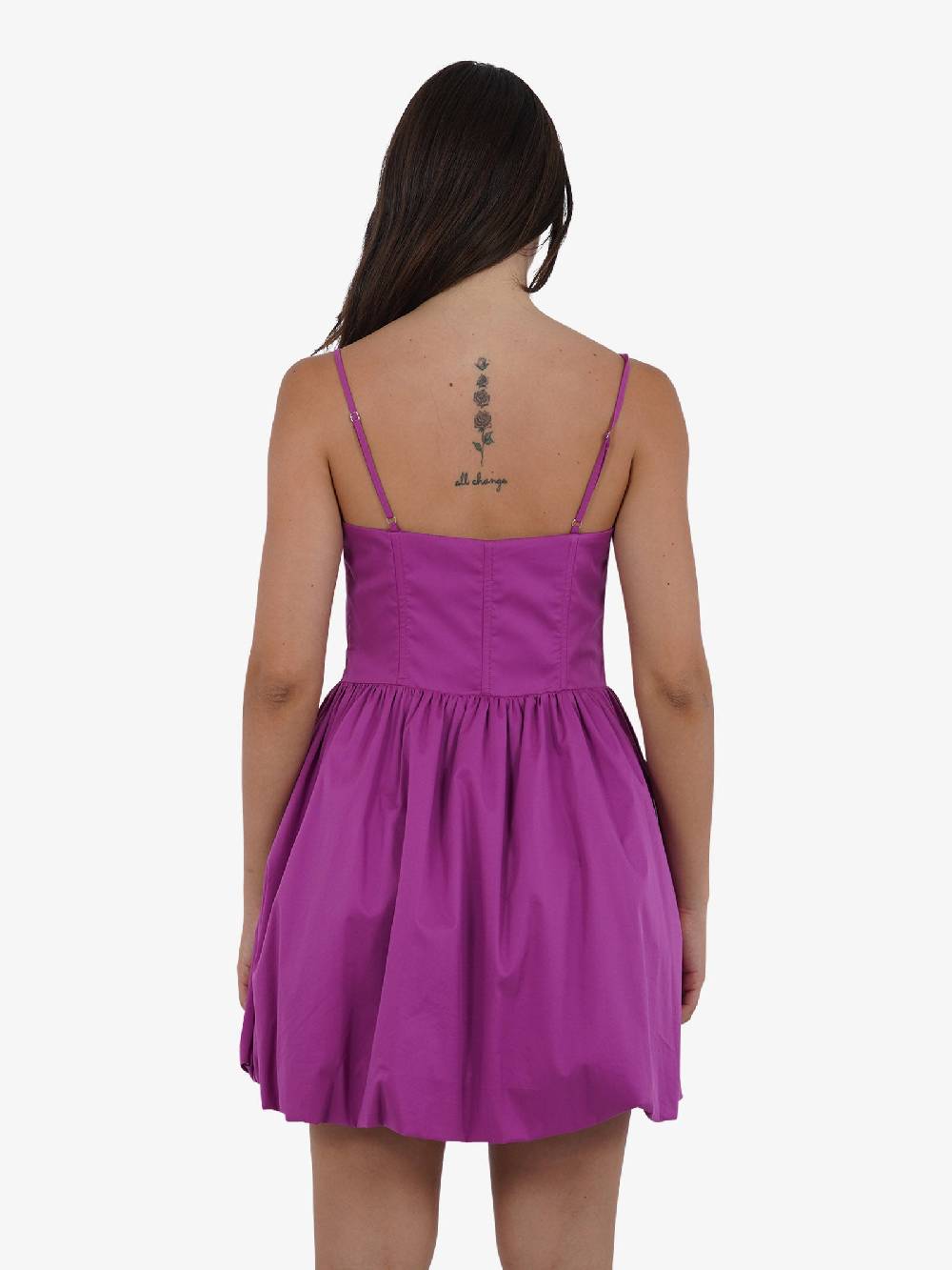 JIJIL Abito midi con arricciatura AB117 donna cotone fucsia Offerte giornaliere