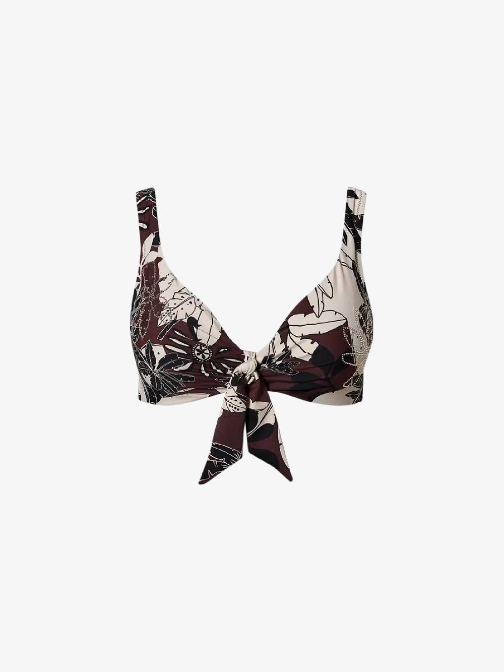 TWINSET Costume da bagno bikini triangolo a fiori con strass 241LMMG33 donna marrone Prezzo basso