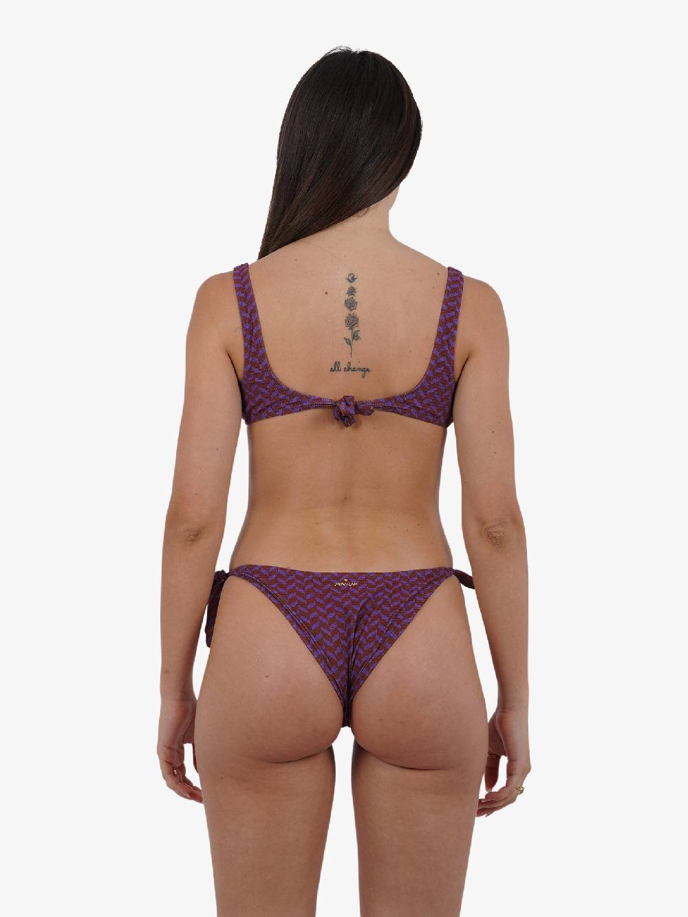 PIN UP Costume da bagno bikini brasserie stampa beautiful treePE044F donna viola Rilascio limitato