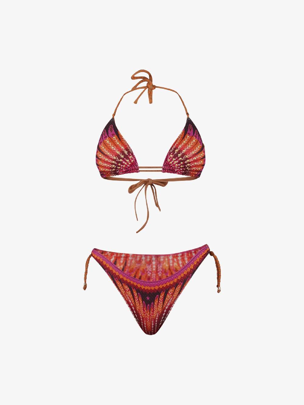 PIN UP Costume da bagno bikini triangolo con borchie stampa wingsPE030F donna marrone ACQUISTA ORA