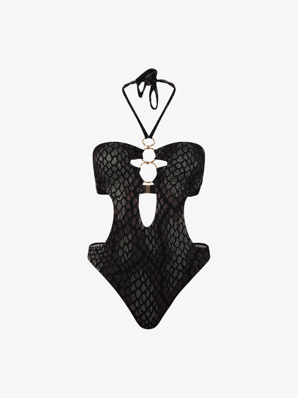 MISS BIKINI Costume da bagno trikini pitonato V4103O donna marrone Fino al 65% di sconto