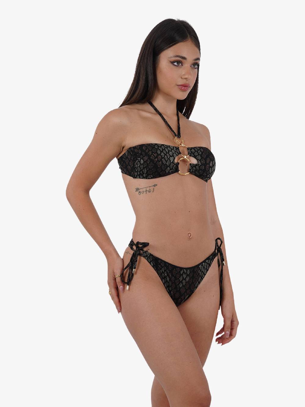 MISS BIKINI Costume da bagno bikini a fascia pitonato V4098S donna marrone Only for today
