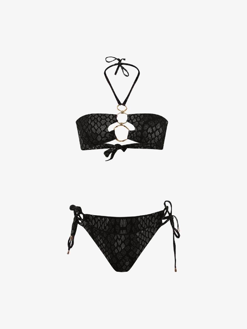 MISS BIKINI Costume da bagno bikini a fascia pitonato V4098S donna marrone Only for today
