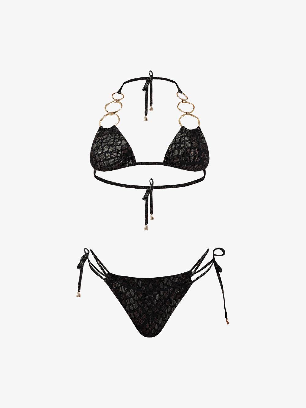 MISS BIKINI Costume da bagno bikini triangolo pitonato V4097S donna marrone Offerta speciale della fabbrica