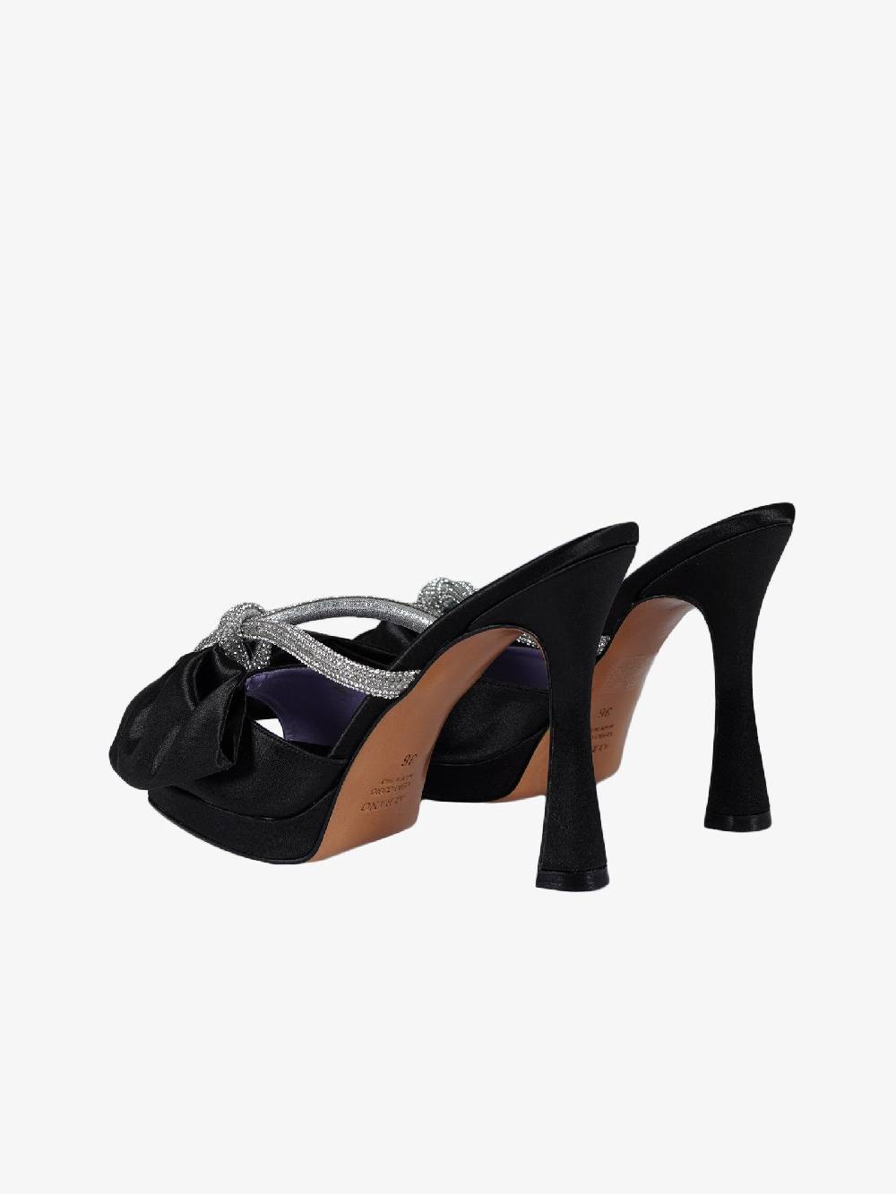 ALBANO Sandali sabot 3271 Raso Nero donna con strass 50% di sconto con spedizione gratuita
