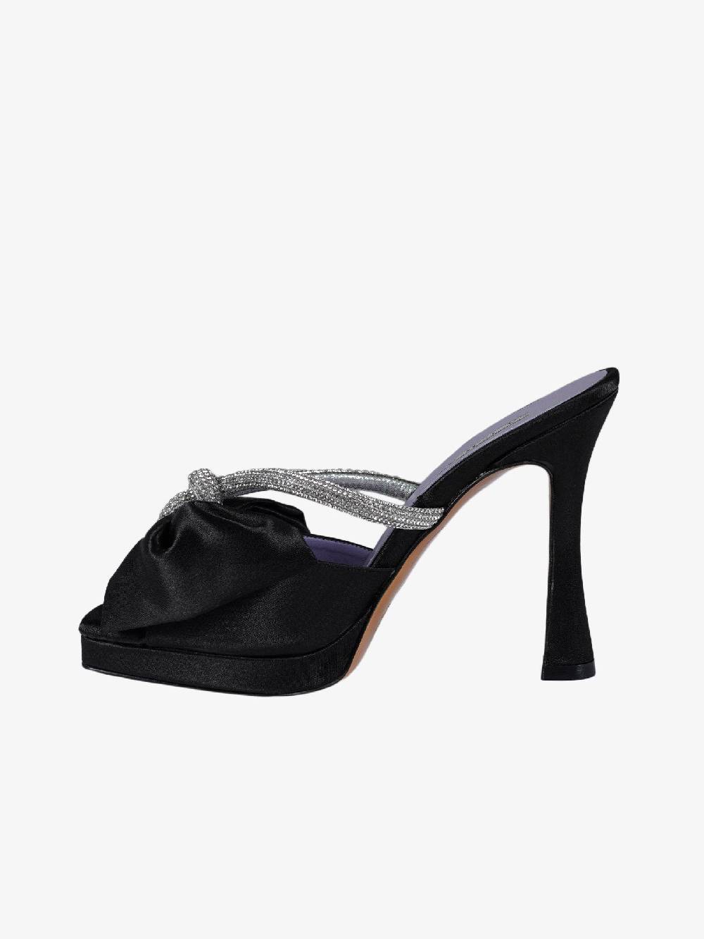 ALBANO Sandali sabot 3271 Raso Nero donna con strass 50% di sconto con spedizione gratuita