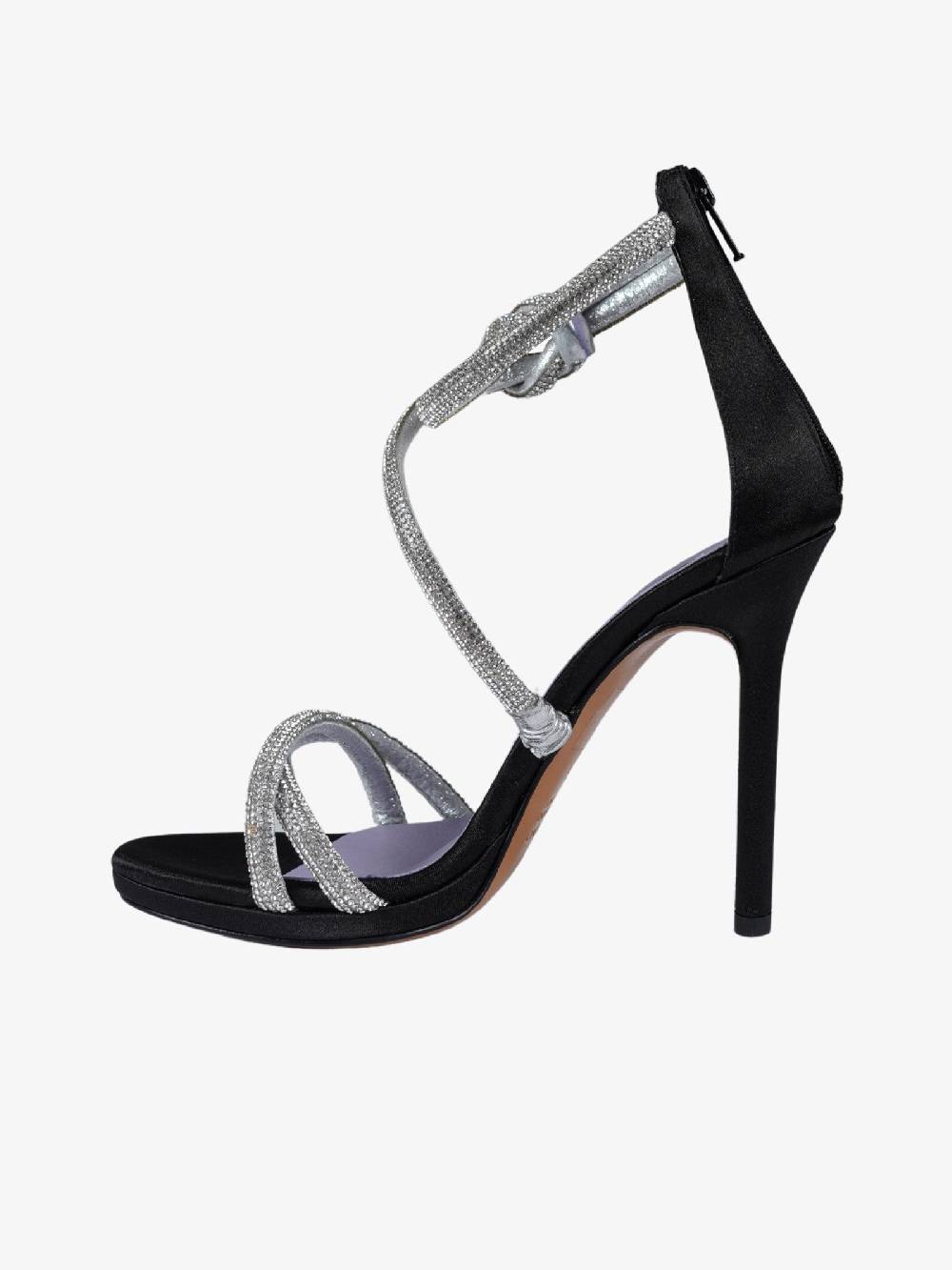 ALBANO Sandali 3244 Raso Nero donna con strass Esporta salva