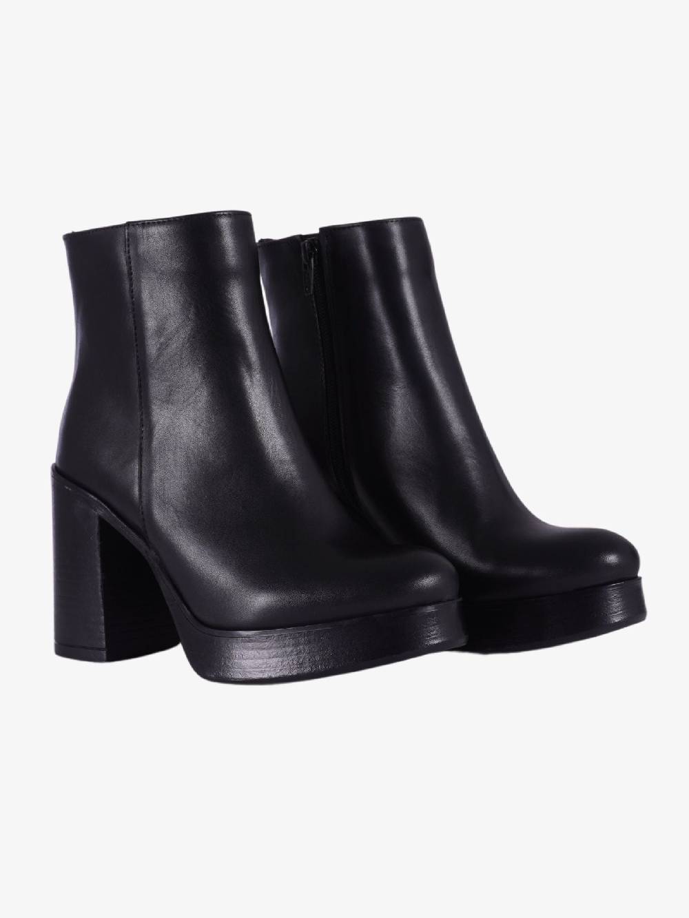 GIANLUCA GIORDANO Stivaletto in pelle con plateau donna nero Italy