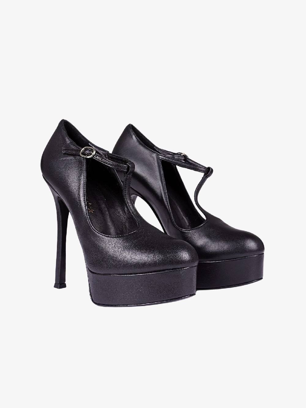 MARC ELLIS Décolleté MT23 donna in pelle nera con platform Nuovo