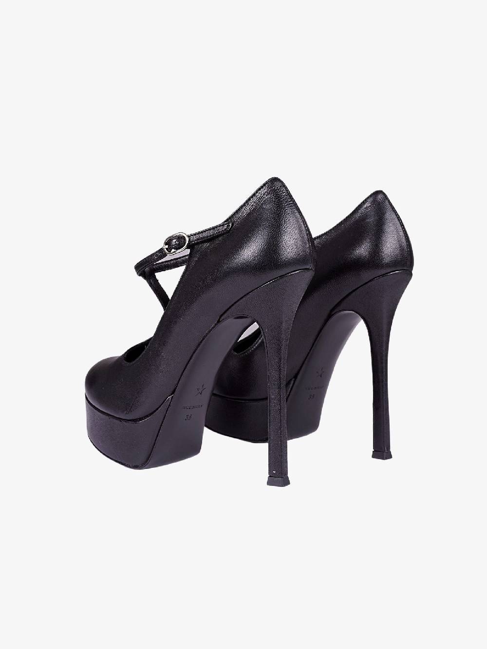 MARC ELLIS Décolleté MT23 donna in pelle nera con platform Nuovo