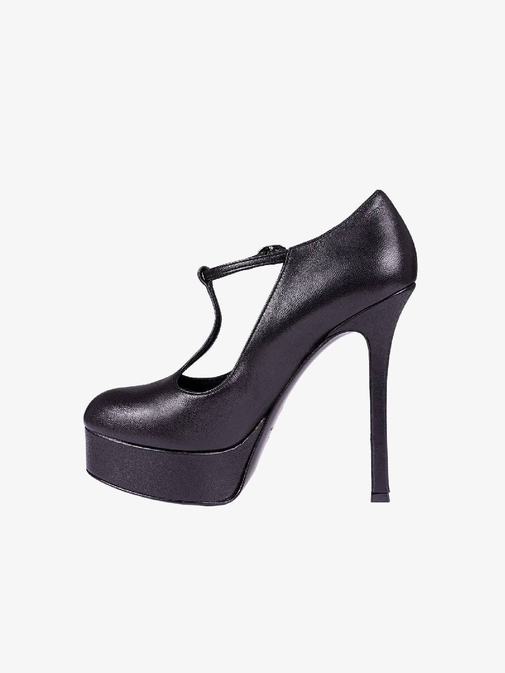 MARC ELLIS Décolleté MT23 donna in pelle nera con platform Nuovo