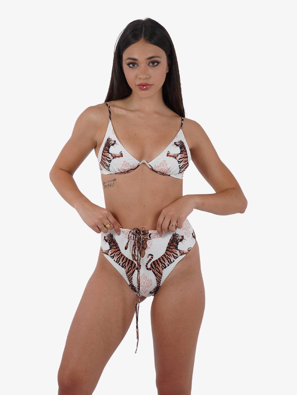 DISTRICT BY MARGHERITA MAZZEI Costume da bagno slip coulotte 4TS26 donna panna Negozi Online