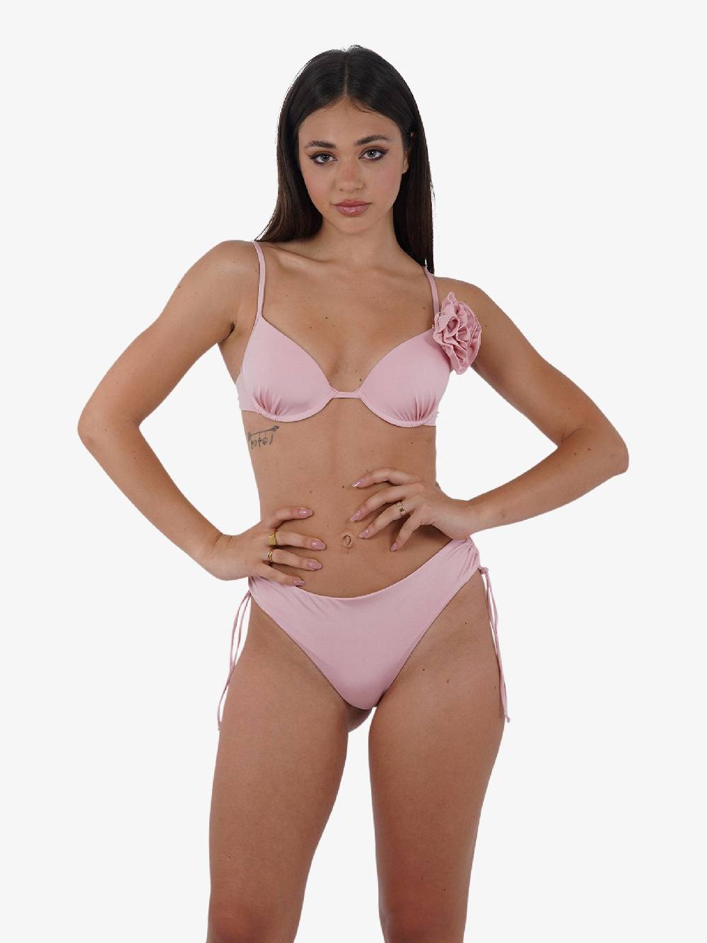 DISTRICT BY MARGHERITA MAZZEI Costume da bagno slip coulotte 4LU48 donna rosa Consegna Veloce