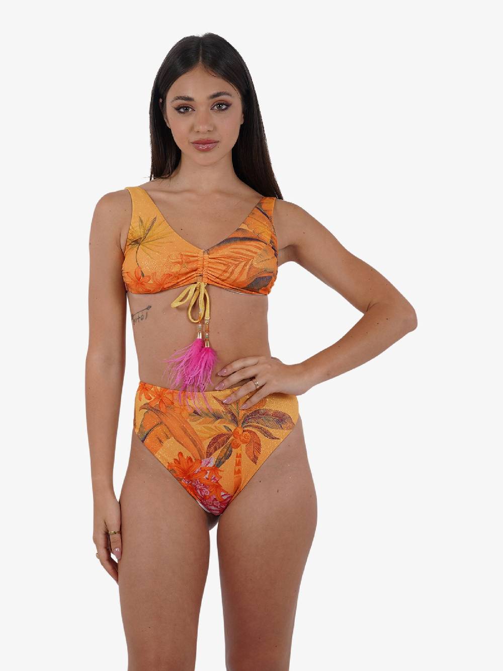 DISTRICT BY MARGHERITA MAZZEI Costume da bagno slip coulotte 4FS26 donna giallo Affare Del Giorno