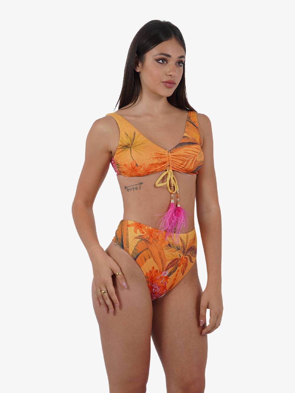 DISTRICT BY MARGHERITA MAZZEI Costume da bagno slip coulotte 4FS26 donna giallo Affare Del Giorno