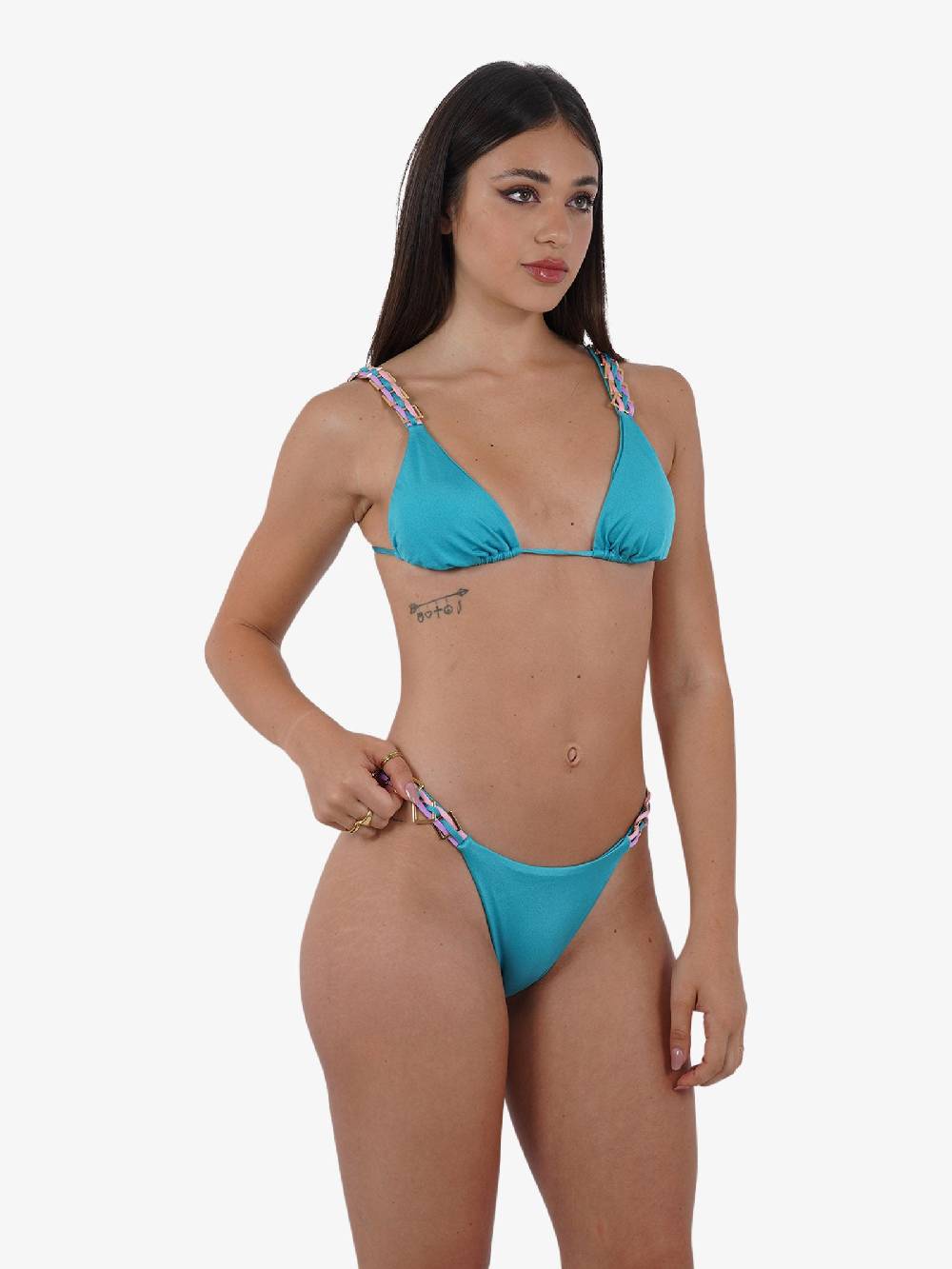 DISTRICT BY MARGHERITA MAZZEI Costume da bagno slip chiuso 4FQ58 donna azzurro Convenienza