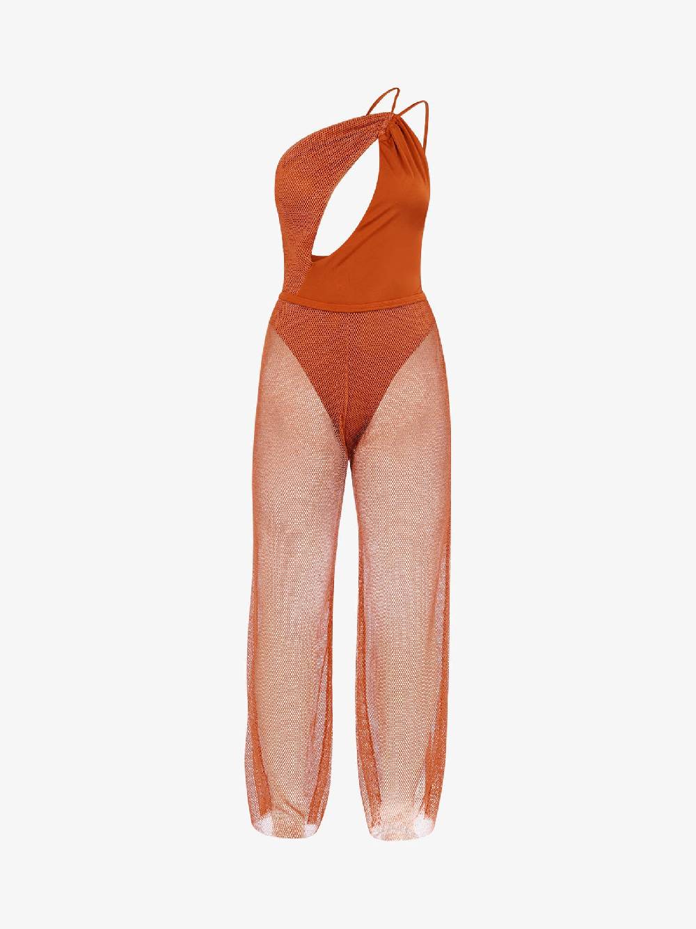 COTAZUR Copricostume pantalone micro rete CTZ02066 donna arancione In Vendita