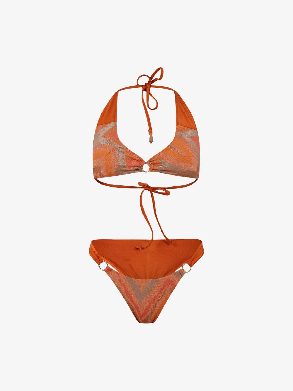 COTAZUR Costume da bagno bikini corpetto chevron CTZ01465 donna viscosa arancione Saldi