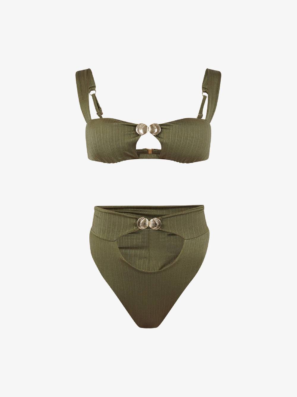 COTAZUR Costume da bagno bikini fascia conchiglia CTZ01428 donna verde Vendita Calda