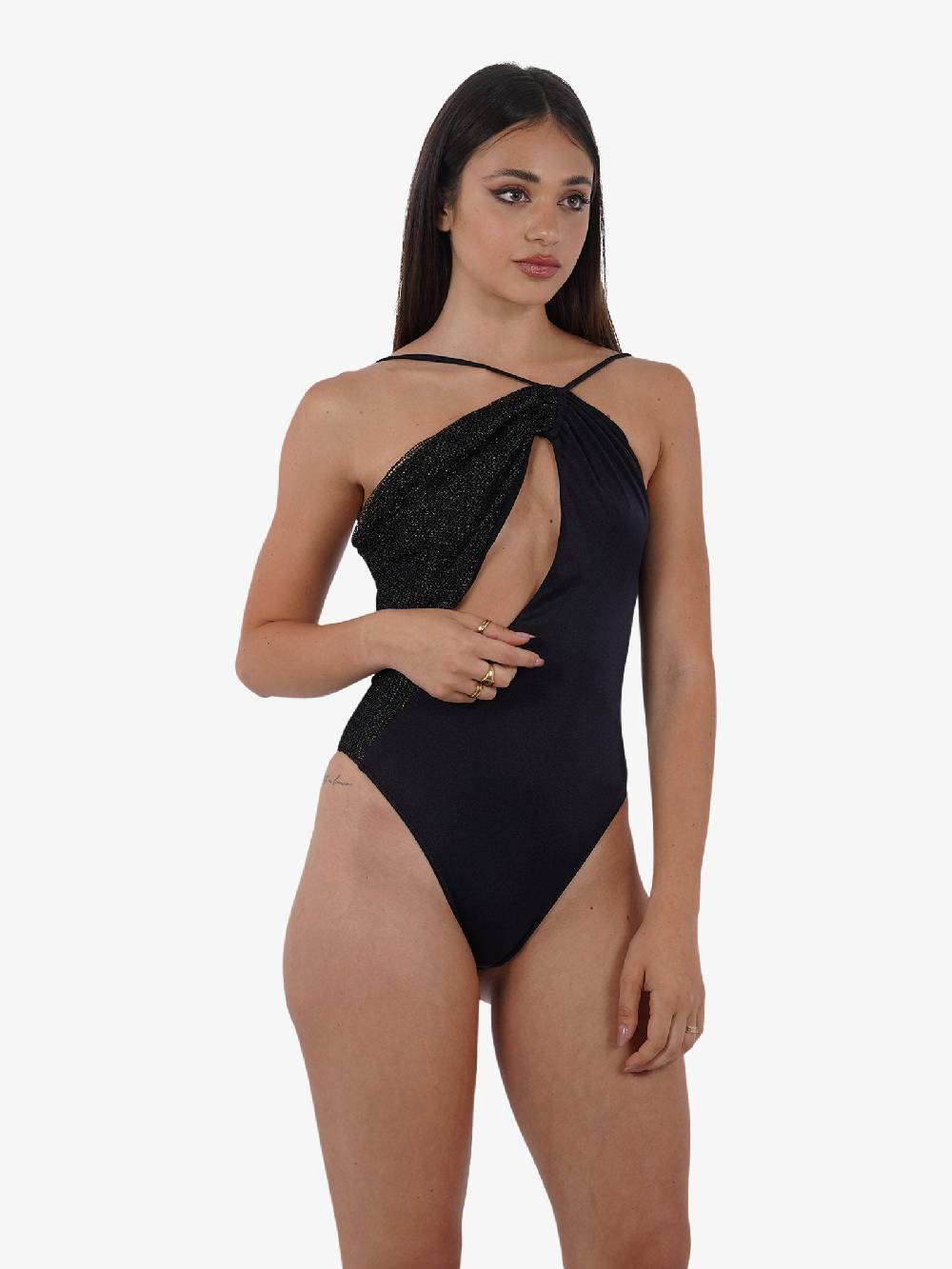 COTAZUR Costume da bagno intero microrete CTZ01425 donna nero Saldi Di Fabbrica