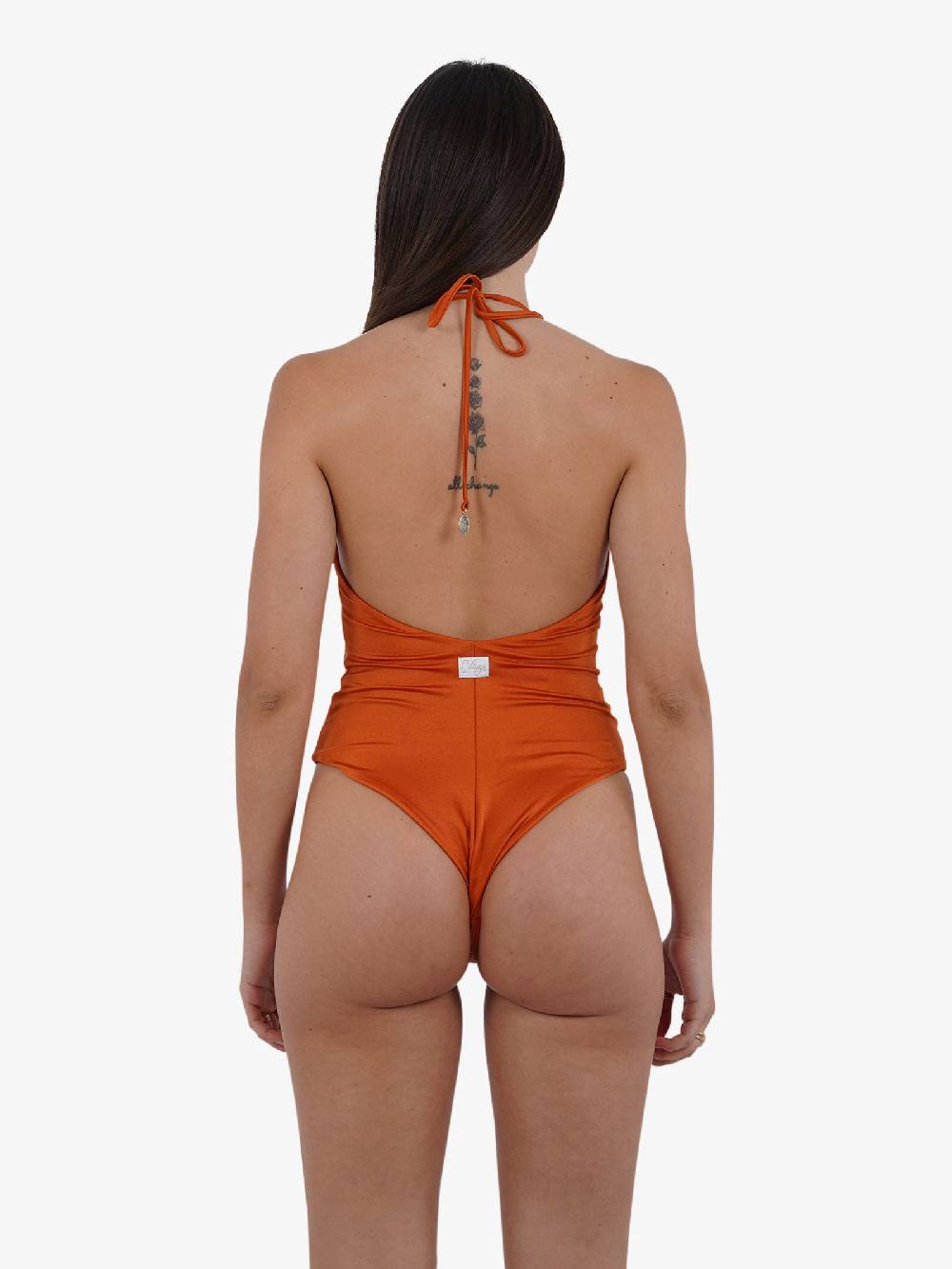 COTAZUR Costume da bagno intero chevron CTZ01421 donna viscosa arancione Vendite Flash