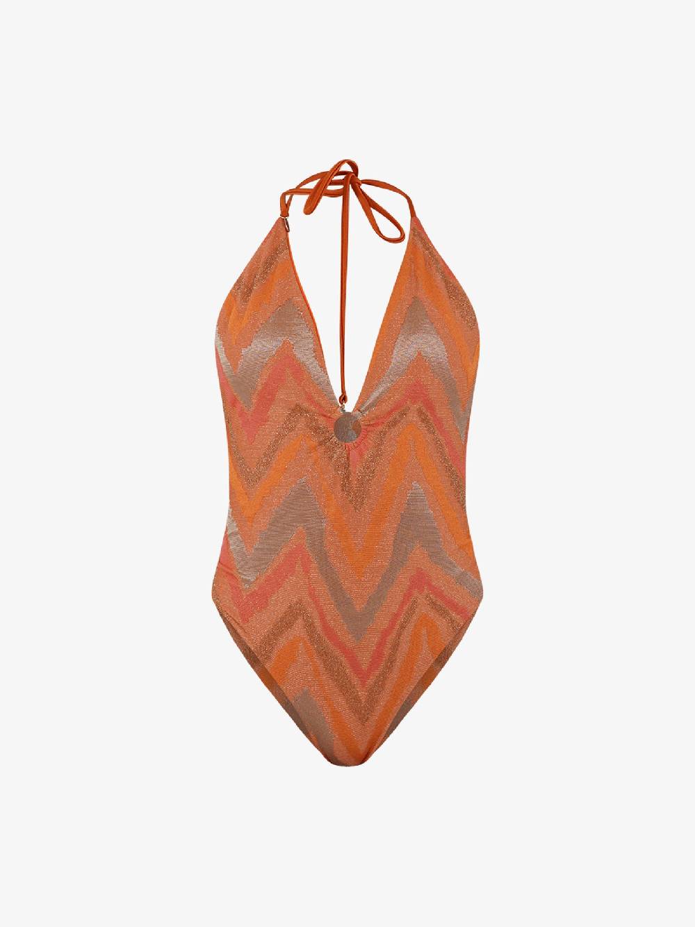COTAZUR Costume da bagno intero chevron CTZ01421 donna viscosa arancione Vendite Flash