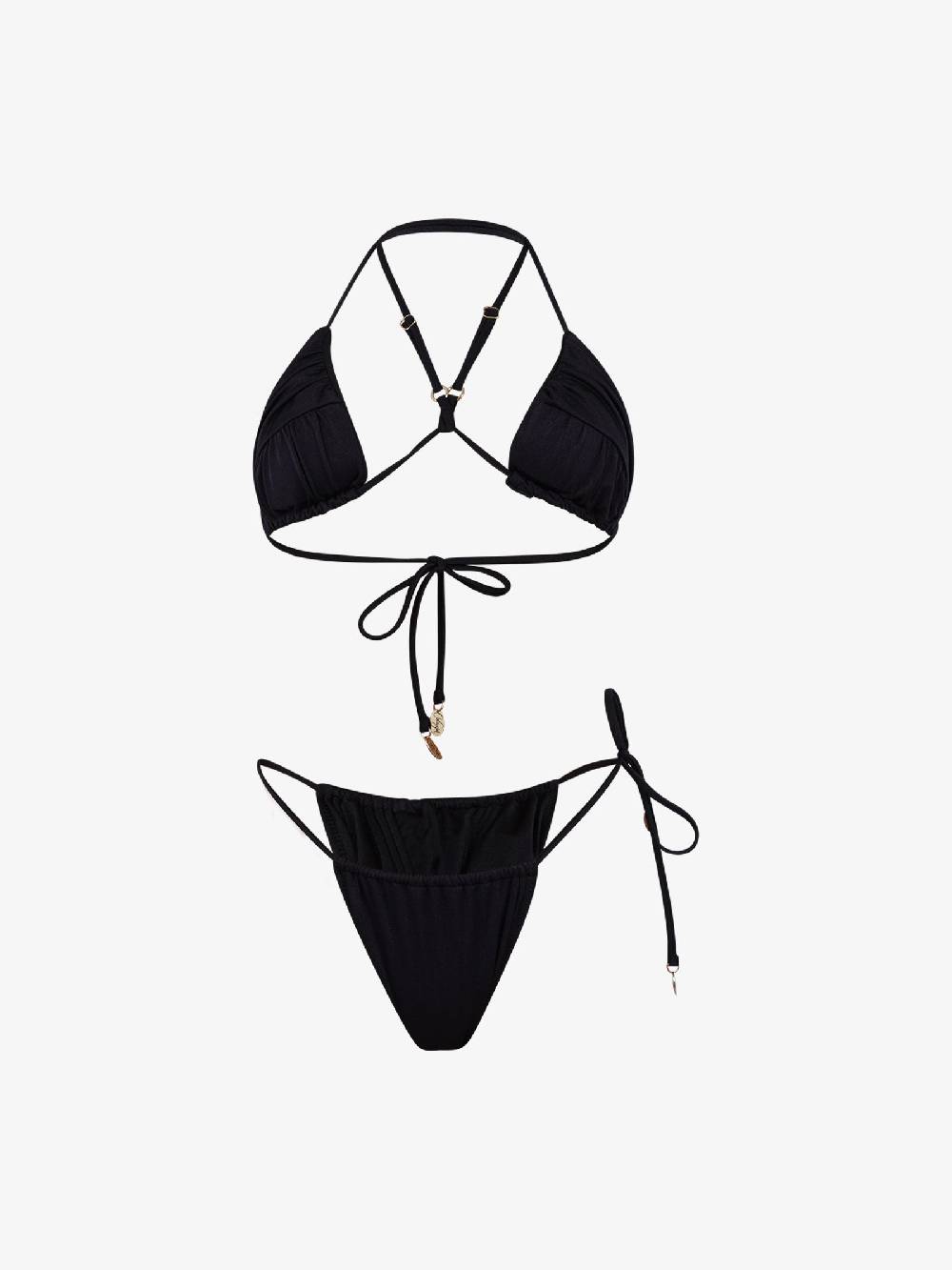 COTAZUR Costume da bagno triangolo drappeggio CTZ01358 donna nero Nuova