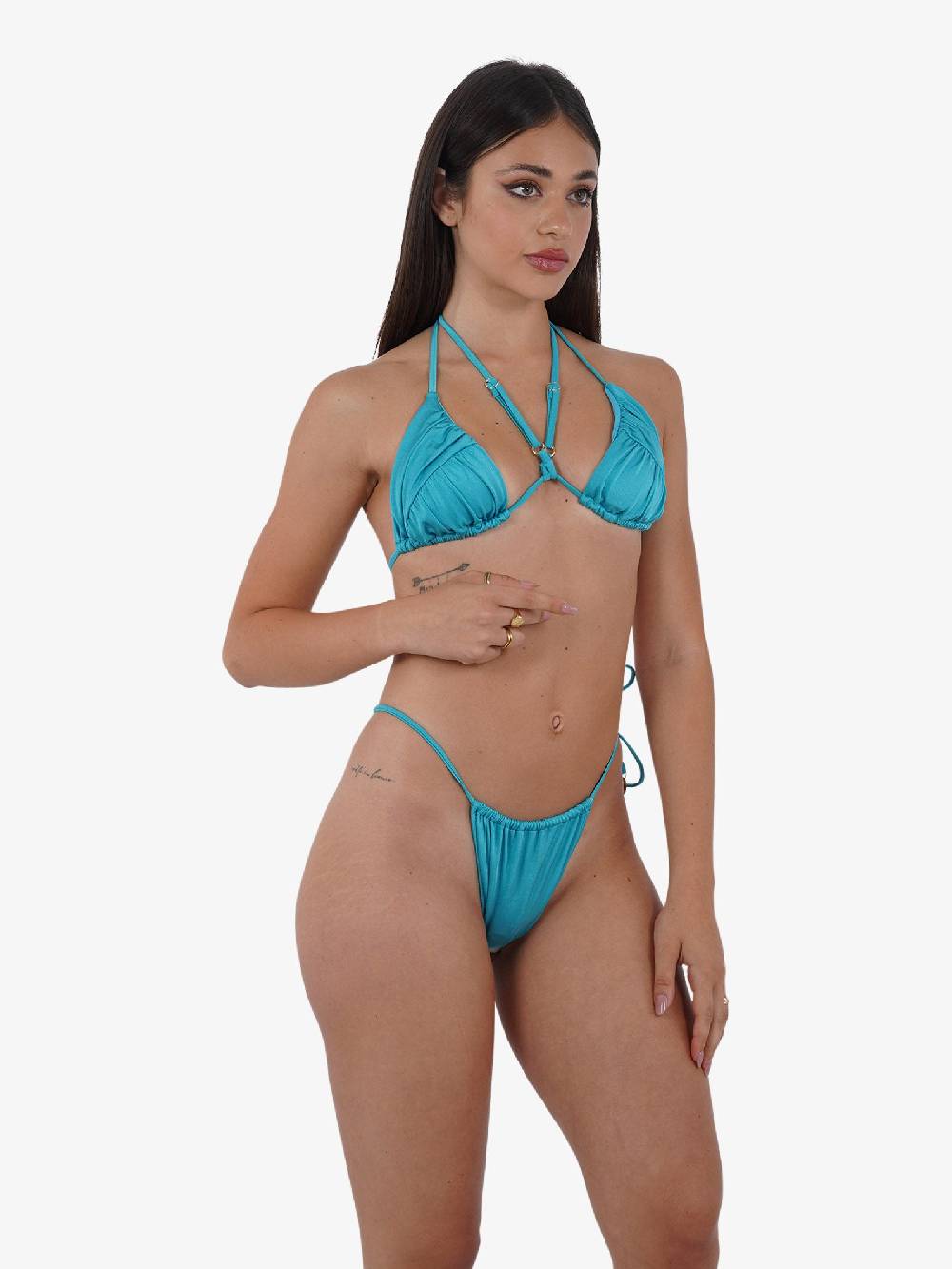 COTAZUR Costume da bagno triangolo drappeggio CTZ01358 donna azzurro Moda