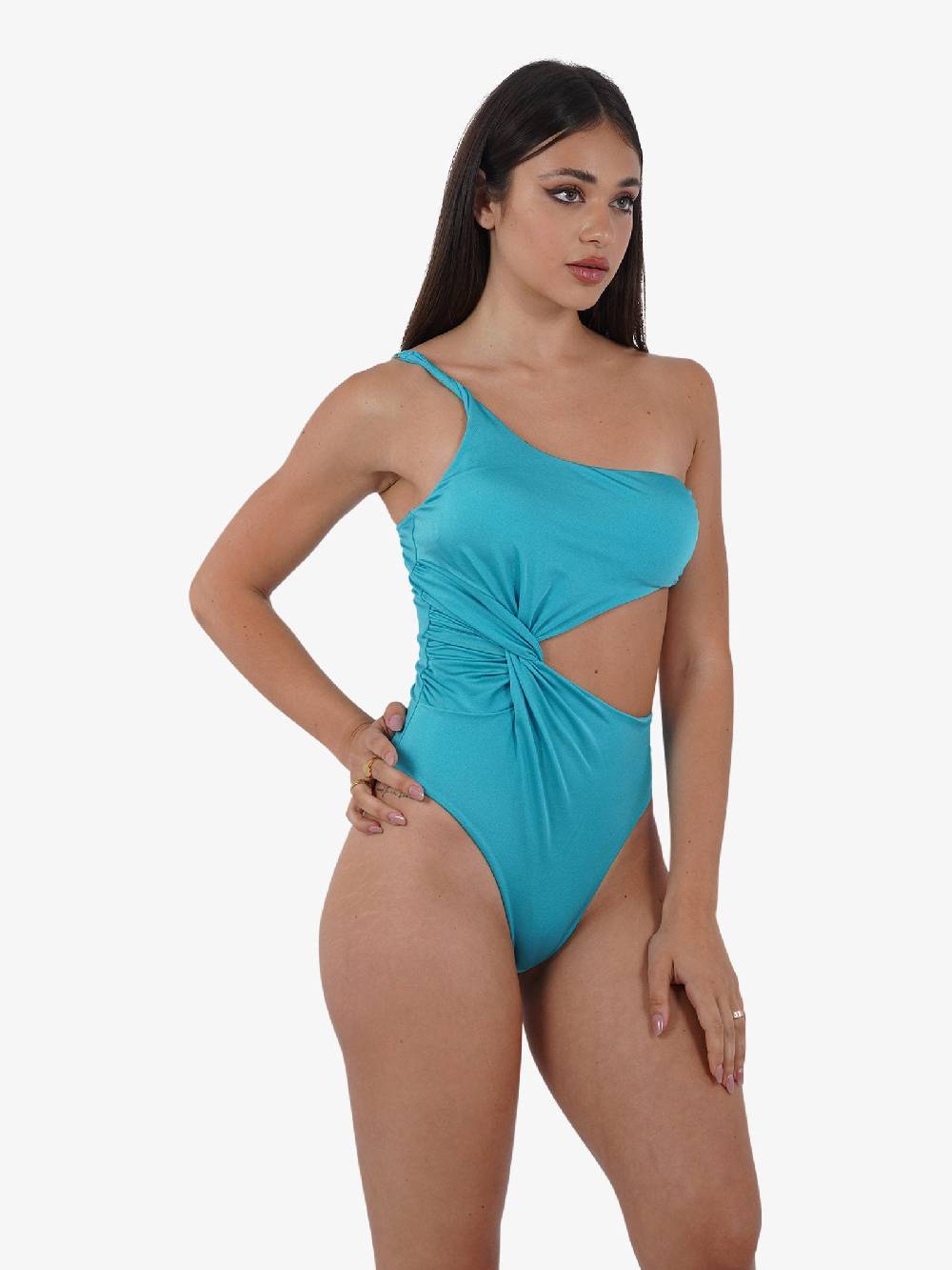 COTAZUR Costume da bagno intero drappeggiato CTZ01357 donna azzurro Spedizione gratuita