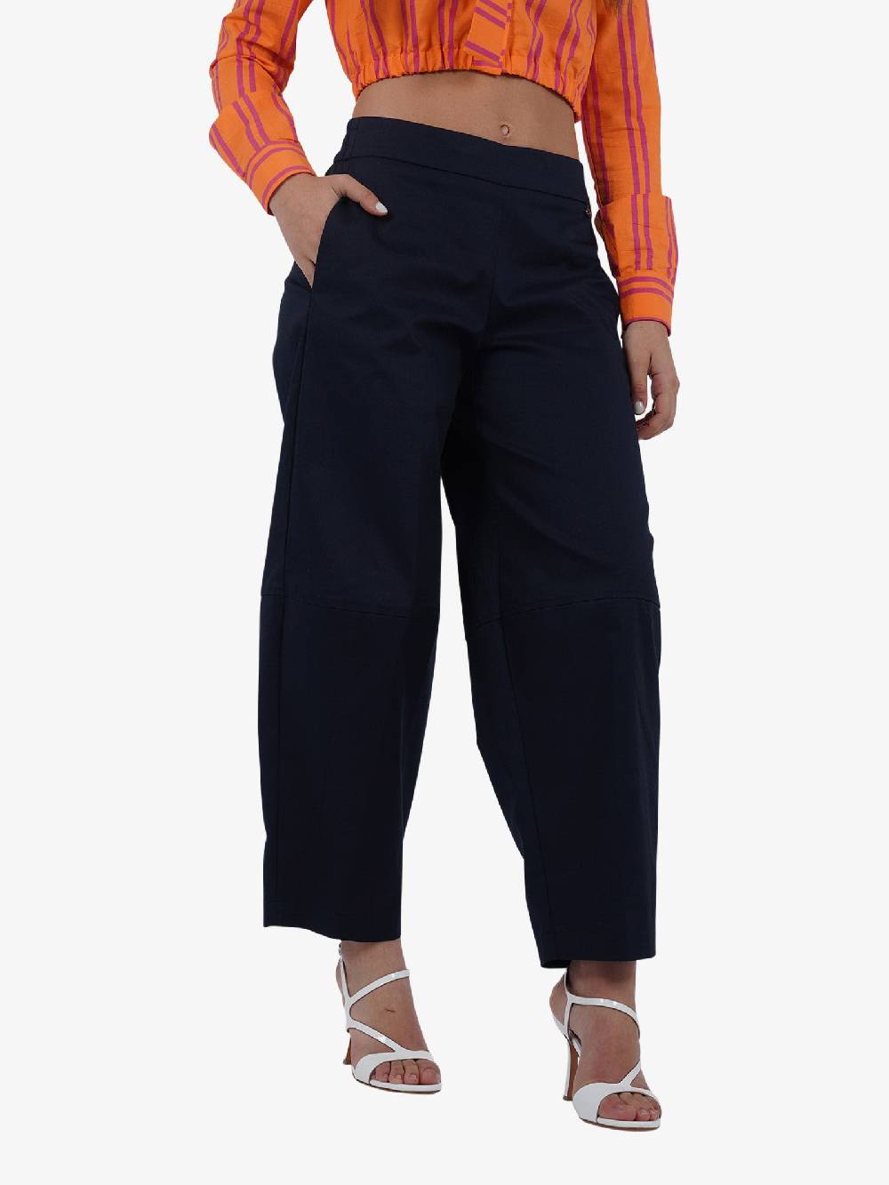 DIXIE Pantalone a palazzo P840J147 donna cotone blu Shopping online