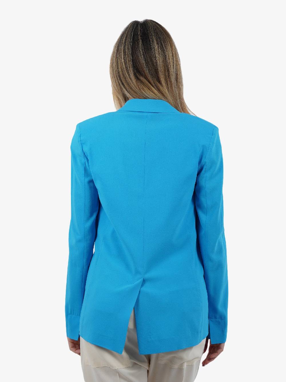JUCCA Giacca in viscosa monopetto donna azzurra Offerta San Valentino
