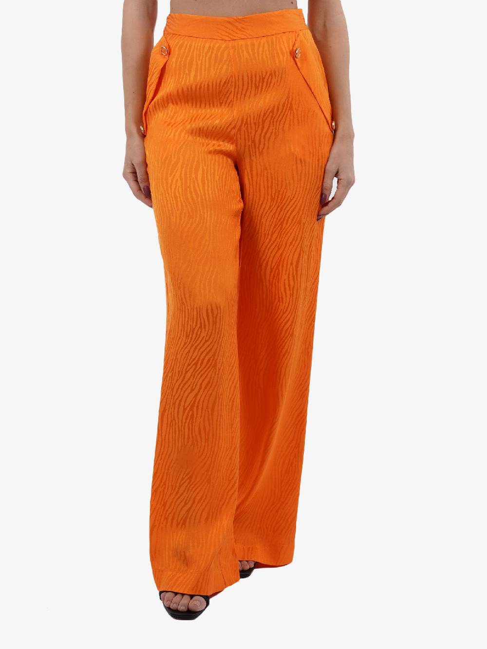 SPACE SIMONA CORSELLINI Pantalone a palazzo in jacquard donna zebrato Latest fashion