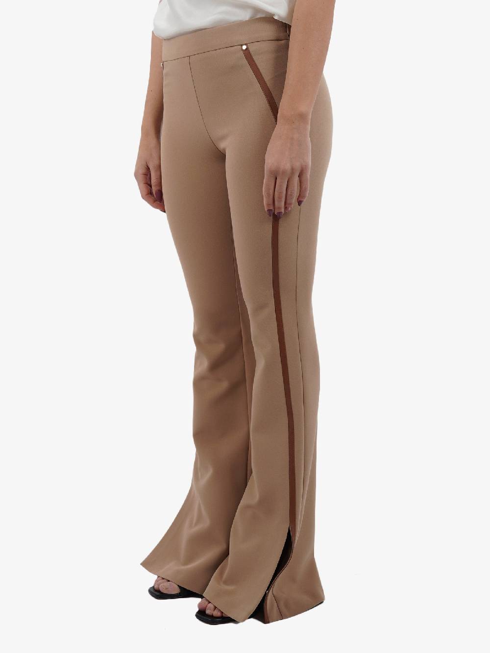 SPACE SIMONA CORSELLINI Pantalone flared donna beige Online Outlet