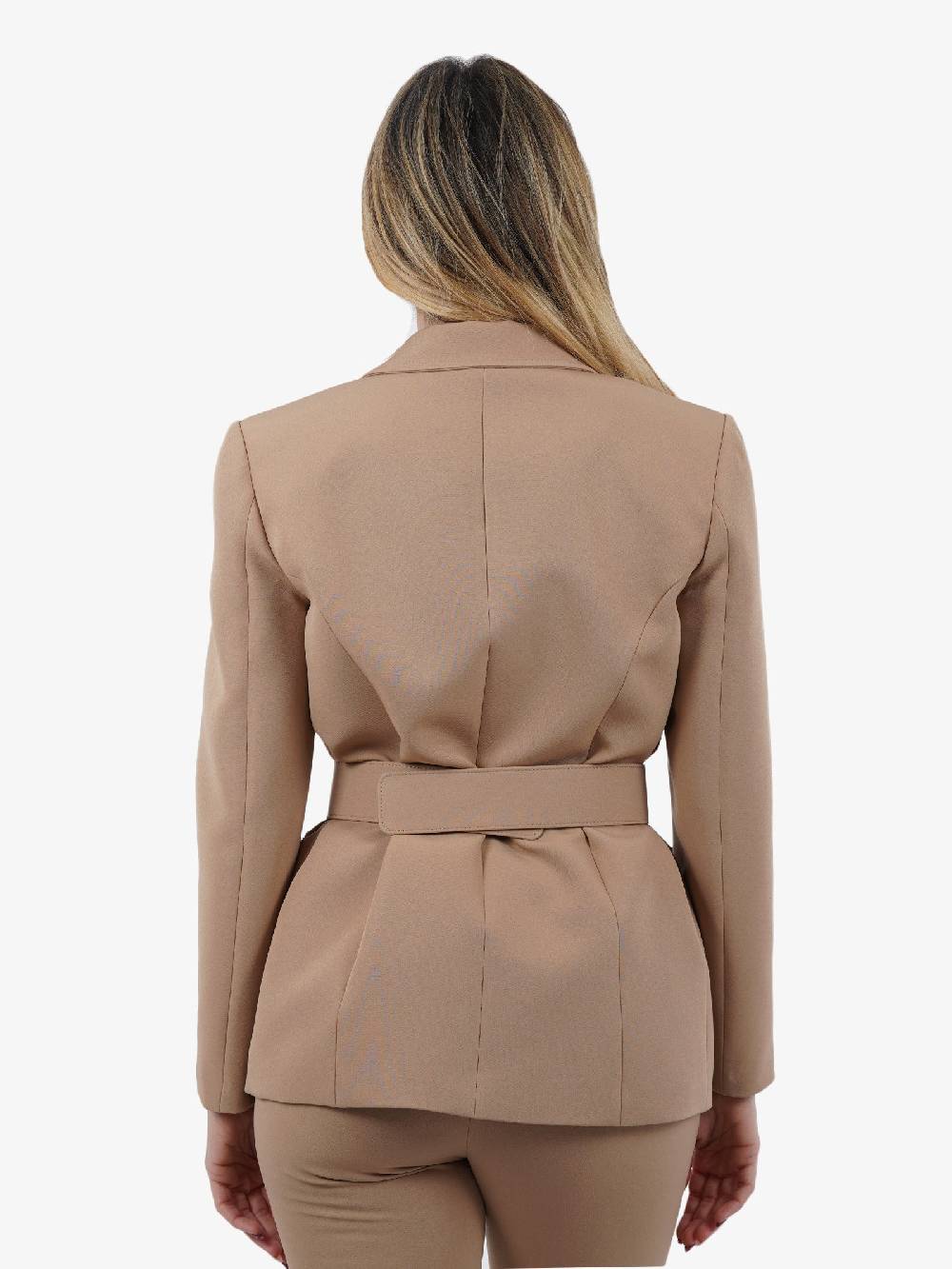 SPACE SIMONA CORSELLINI Giacca con cinturone donna beige Grandi sconti